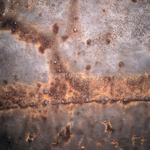 Seamless 3D PBR Rusty Metal Texture with Corrosion, Holes, and Pitted Surface
