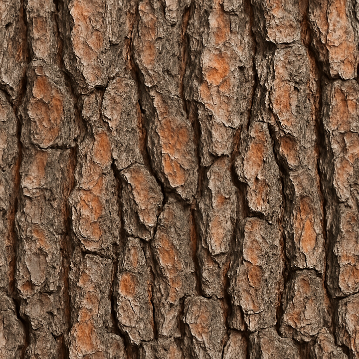Detailed Pine Bark Wood seamless PBR texture preview