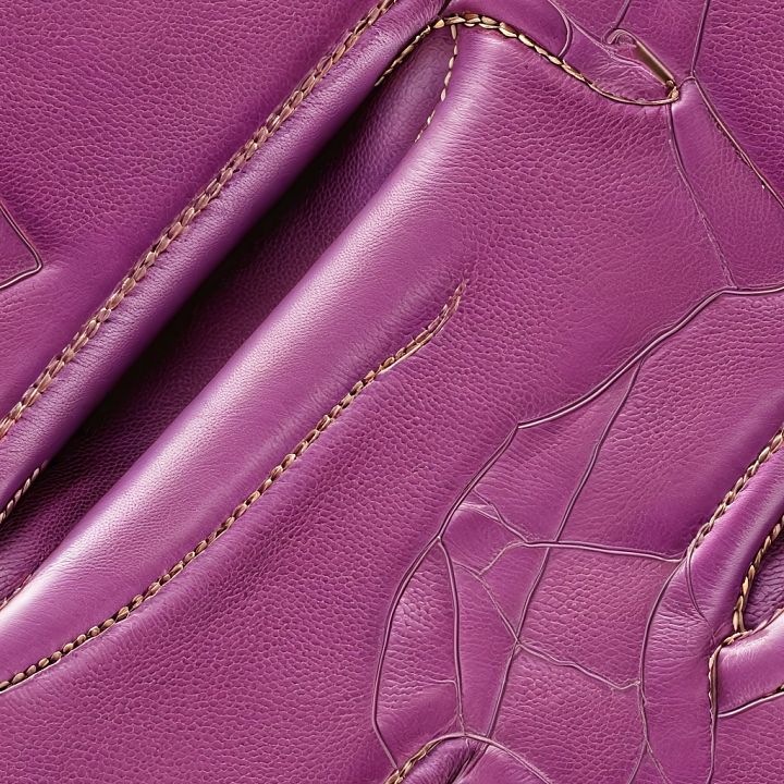 Smooth Purple Leather with Prominent Stitching and Wrinkles seamless PBR texture preview