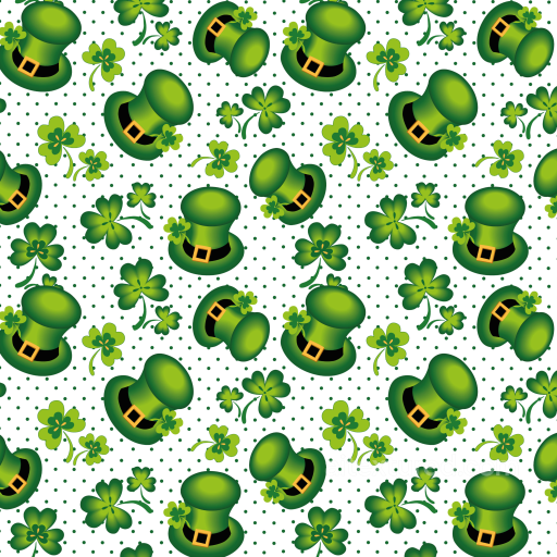 St Patrick’s Green Top Hats and Shamrocks Seamless Texture seamless St patrick PBR texture