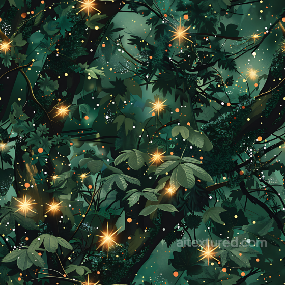 Jungle Camouflage PBR Texture Featuring Lush Green Foliage and Subtle Glowing Highlights Color Camouflage texture preview