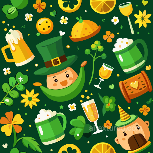 With Colorful St Patrick Cartoon Icons And Symbols seamless St patrick digital paper bundle PBR texture