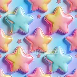 seamless Seamless 3D Inflated Vinyl Star Panels PBR Texture in Pastel Colors texture 8k free download PBR