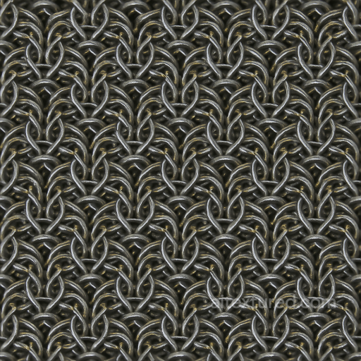 8K PBR Chainmail With Japanese 12 in 2 Weave And Gunmetal Gray seamless Chainmail PBR texture