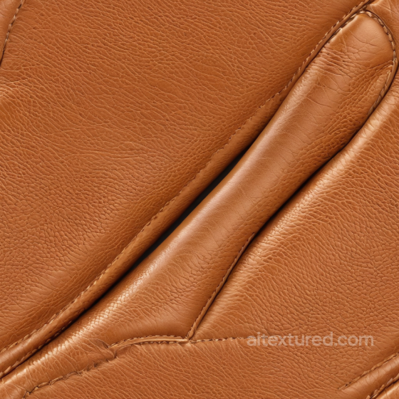 Tan Pebbled Leather PBR Texture with Stitching Details and Glossy Finish Leather texture preview