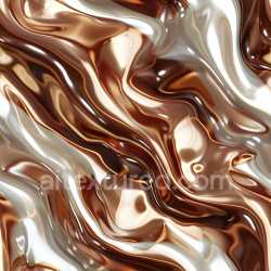seamless Seamless 3D PBR Texture with Glossy Brown and Cream Liquid Swirls texture 8k free download PBR