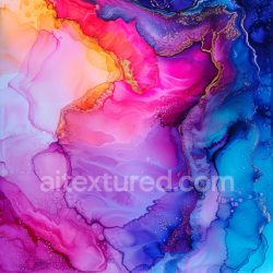 seamless Seamless 3D Alcohol Ink PBR Texture with Vibrant Pink, Purple, and Blue Fluid Waves texture 8k free download PBR