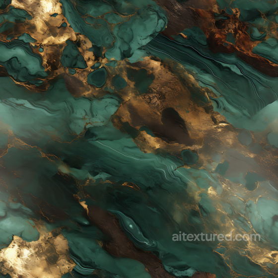 Brown and Green Marble PBR Texture with Golden Highlights Marble texture preview