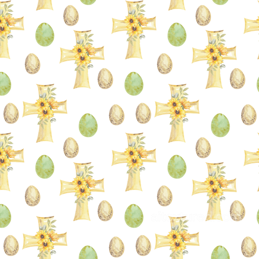 Featuring Vintage Crosses with Sunflowers and Speckled Easter Eggs seamless All Christmas Digital paper PBR texture