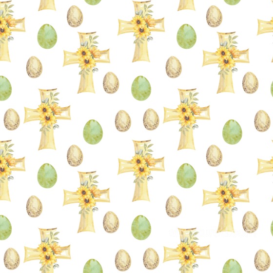 Featuring Vintage Crosses with Sunflowers and Speckled Easter Eggs All Christmas Digital paper texture preview
