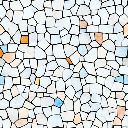 Mosaic PBR Texture Featuring Pastel Ceramic Chip Tiles with Matte Finish seamless Mosaic PBR texture