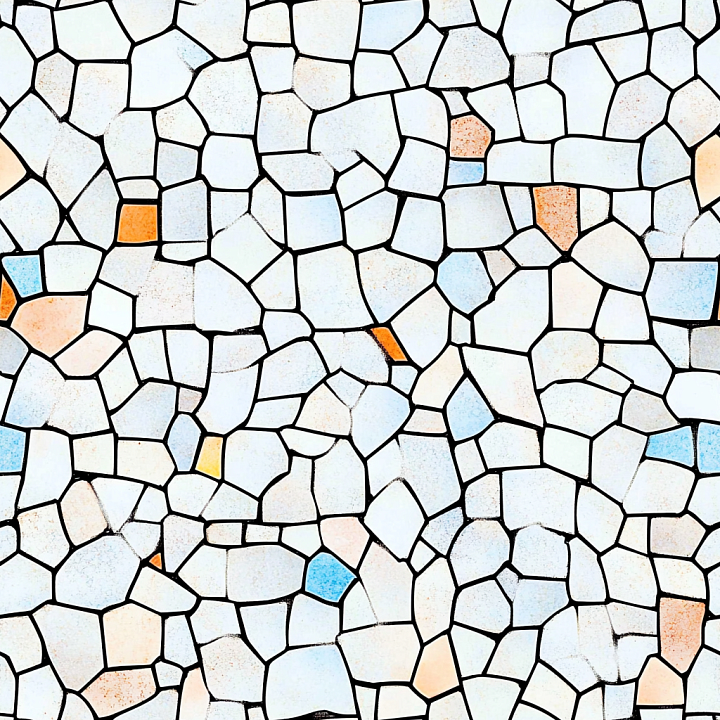 Mosaic Featuring Pastel Ceramic Chip Tiles with Matte Finish seamless PBR texture preview