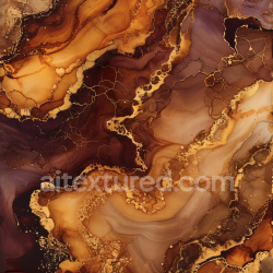 seamless Seamless 3D Alcohol Ink PBR Texture Featuring Rich Golden Brown Marbling and Fluid Ink Flows texture 8k free download PBR
