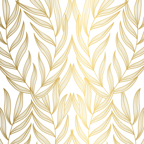 White and Gold Leaf Pattern Texture with Elegant Linework White & Gold texture preview