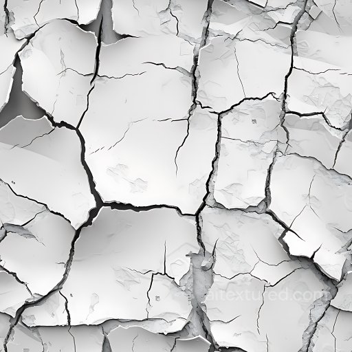 White Plaster Cracked & Holes PBR Texture with Jagged Fractures seamless Cracked & Holes PBR texture