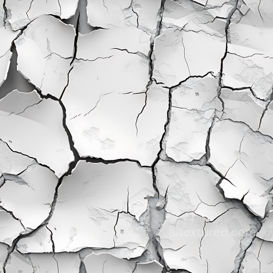 White Plaster Cracked & Holes PBR Texture with Jagged Fractures Cracked & Holes texture preview