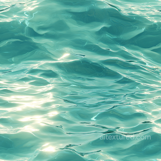 Water Texture with Stylized Turquoise Ocean Waves and Glossy Highlights Water texture preview