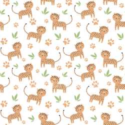 Pattern Bundle - Seamless 3D Pattern PBR Texture Featuring Playful Leopard Motifs with Leaf Accents texture preview