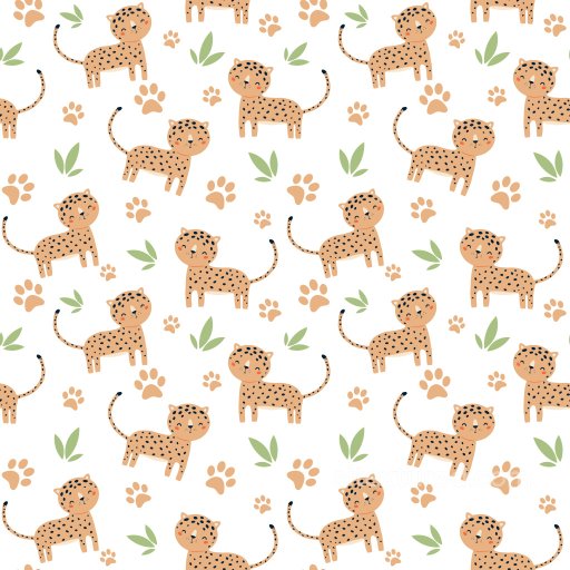 Pattern PBR Texture Featuring Playful Leopard Motifs with Leaf Accents seamless Pattern Bundle PBR texture