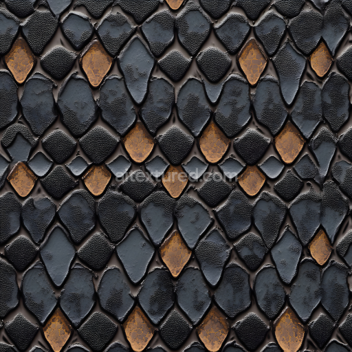 Seamless 3D PBR Reptile Skin Texture Featuring Detailed Scale Patterns and Organic Surface