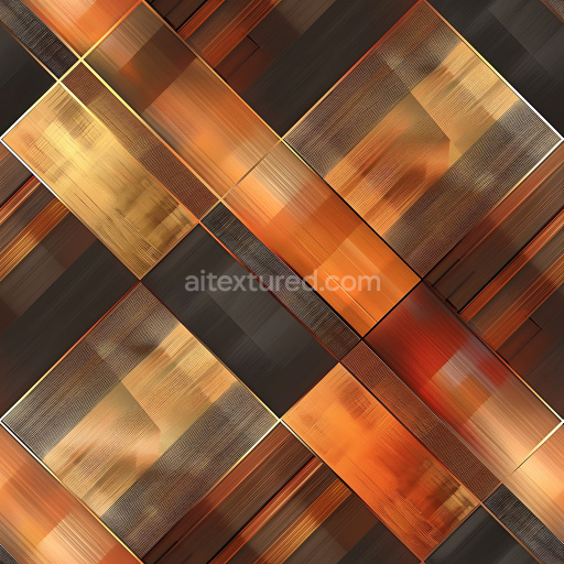 Preview — Seamless 3D PBR Copper Metal Panels Texture with Plaid Pattern and Brushed Finish