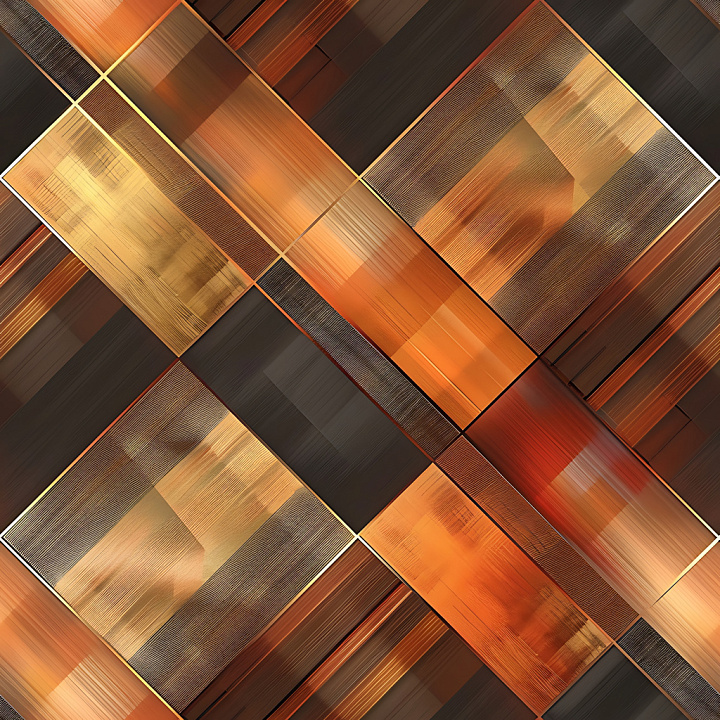 Copper Metal Panels with Plaid Pattern and Brushed Finish seamless PBR texture preview