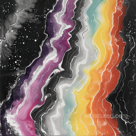 Alcohol Ink PBR Texture Featuring Vibrant Rainbow Fluid Waves and Organic Veins Alcohol ink texture preview