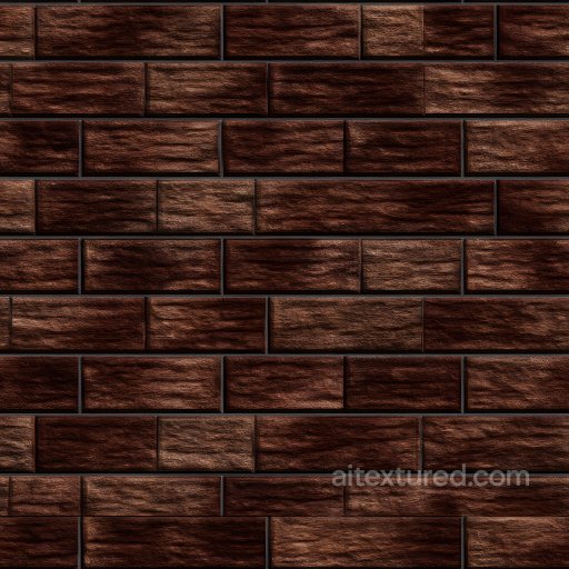 Dark Brown Cracked Brick Wall Seamless Texture with Rough Surface seamless Brick PBR texture