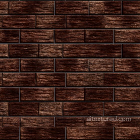 Dark Brown Cracked Brick Wall Seamless Texture with Rough Surface Brick texture preview
