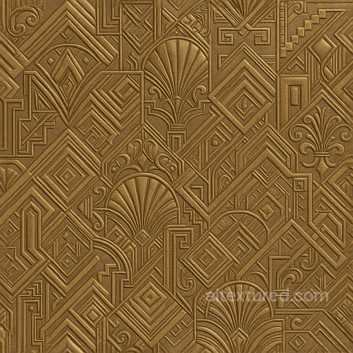 Art Deco Geometric Wallpaper With Metallic Brocade And Satin Embossed Highlights seamless Wallpaper PBR texture