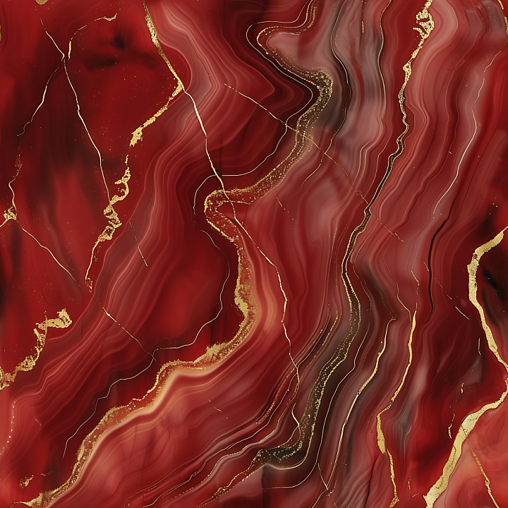 Red Marble with Glossy Gold Vein Details seamless PBR texture preview