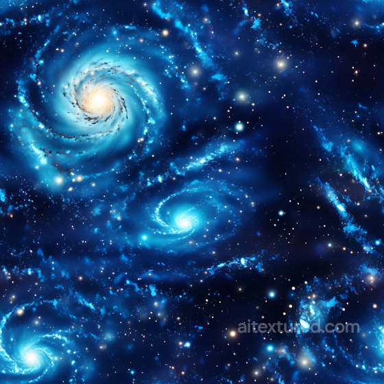 Space PBR Texture Featuring Bright Spiral Galaxies and Blue Nebula Clouds Star, space, planets texture preview