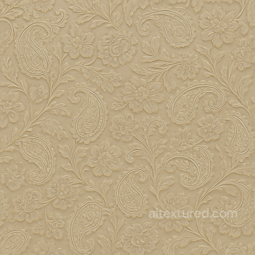 Paisley Floral Wallpaper With Satin Finish seamless Wallpaper PBR texture