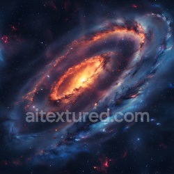 seamless Seamless 3D PBR Space Texture Featuring Fiery Galaxy with Radiant Core and Deep Blue Cosmic Clouds texture 8k free download PBR