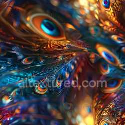 seamless Seamless 3D PBR Texture Featuring Glossy Peacock Feather Detail texture 8k free download PBR