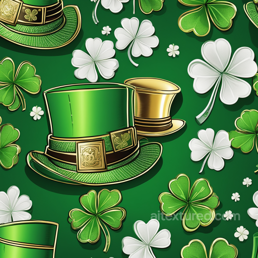 Featuring Green & Gold St Patrick Hats with Shamrocks seamless St patrick digital paper bundle PBR texture