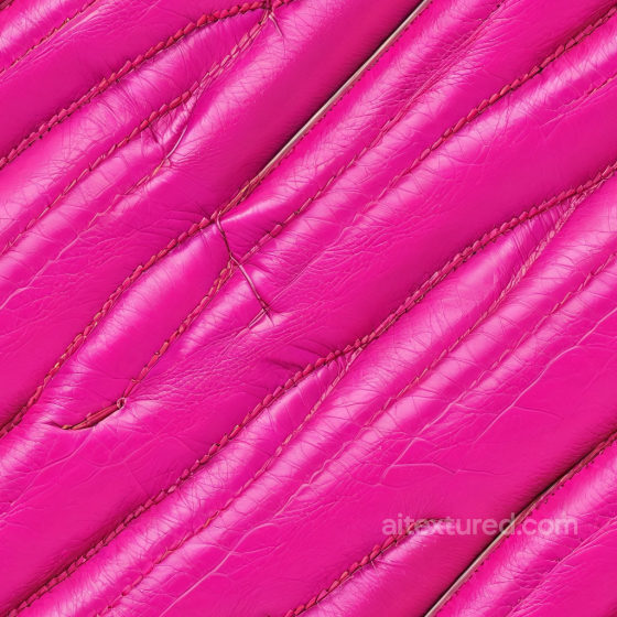 Bright Pink Glossy Stitched Leather Texture With Detailed Grain And Folds Leather texture preview