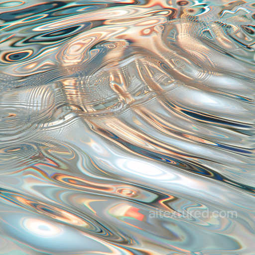 Water PBR Texture Featuring Reflective Metallic Liquid Surface seamless Water PBR texture