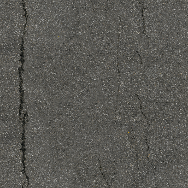 Asphalt Cracked Flat - Cracked Flat Road Gritty Weathered gray seamless PBR texture preview
