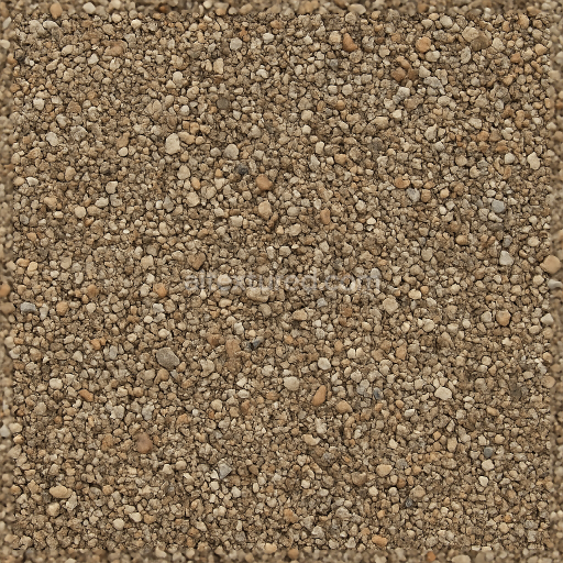 Seamless 3d texture pbr 8K of gravel path surface with mixed gravel and earth tones