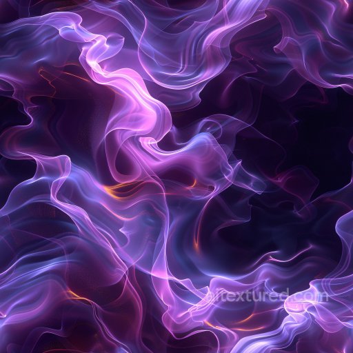 Seamless 3D PBR Texture of Glossy Abstract Purple-Blue Flowing Smoke Pattern texture preview