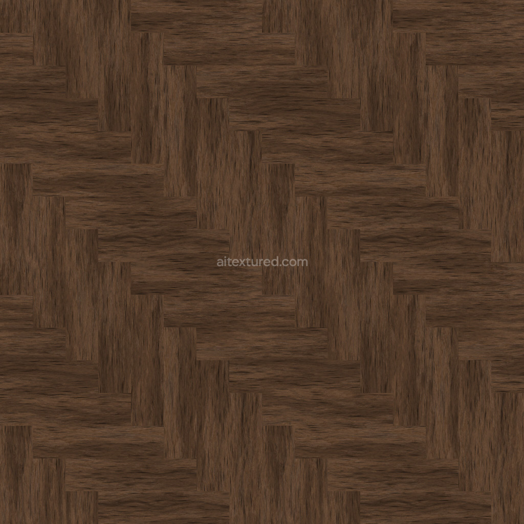 Seamless PBR wood floor texture in dark brown color