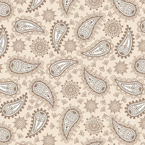 Fabric Texture with Retro Beige Paisley Pattern seamless Retro Paisley PBR texture