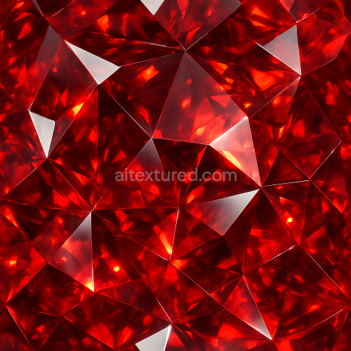 Seamless 3d texture pbr 8k garnet faceted gem with gemstone facets and adamantine luster highlights