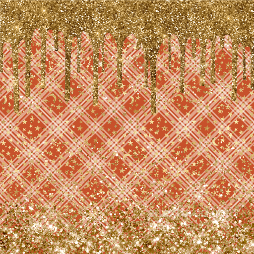 with Gold Glitter Dripping and Plaid on Red seamless All Christmas Digital paper PBR texture