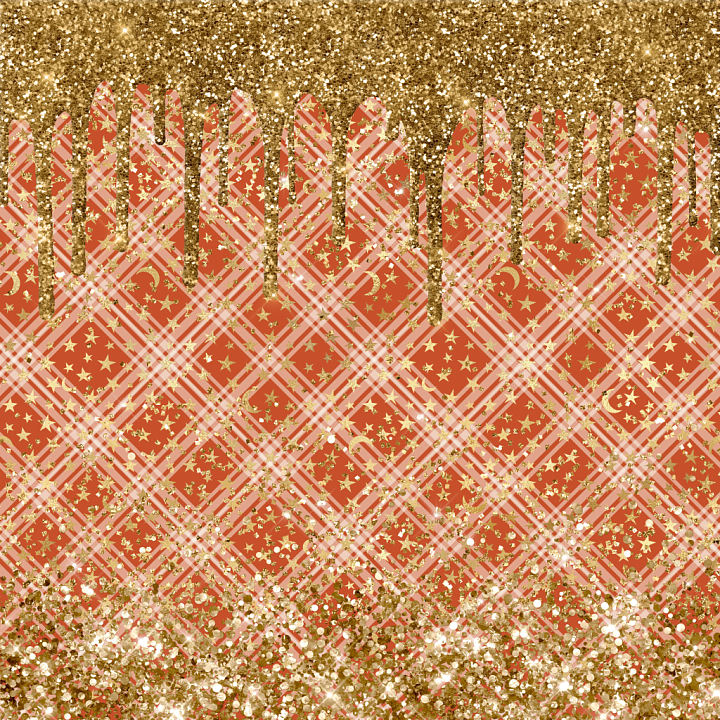 All Christmas Digital paper of Flowing Gold Glitter Over Plaid Pattern seamless PBR texture preview