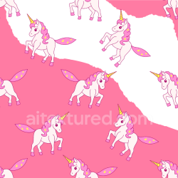 seamless Seamless 3D PBR Cartoon Unicorn Texture with Pink and White Pattern texture 8k free download PBR