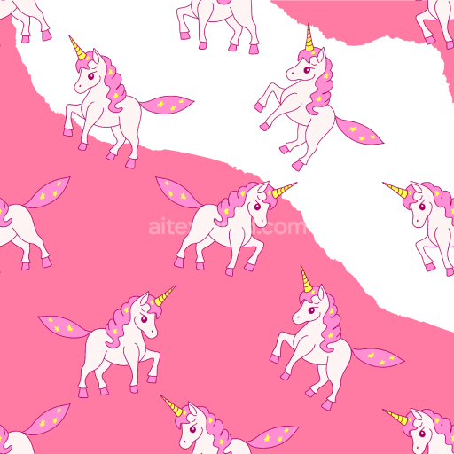 Seamless 3D PBR Cartoon Unicorn Texture with Pink and White Pattern