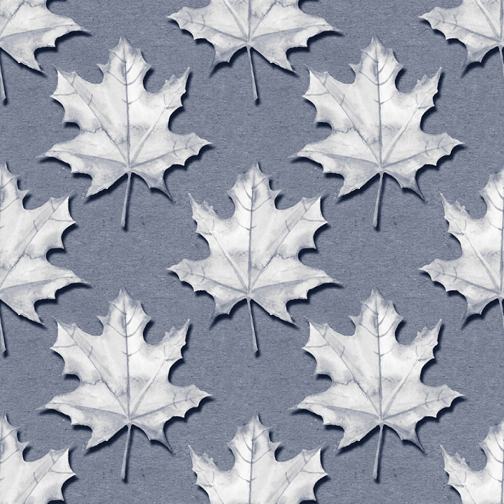 Paper Featuring Stylized Autumn Leaves Pattern seamless PBR texture preview