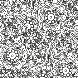 seamless Seamless 3D PBR Texture of Intricate Black and White Floral Doodle Pattern texture 8k free download PBR